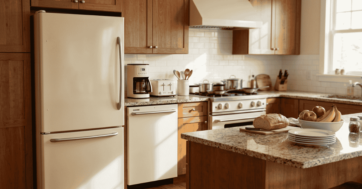almond colored kitchen appliances​